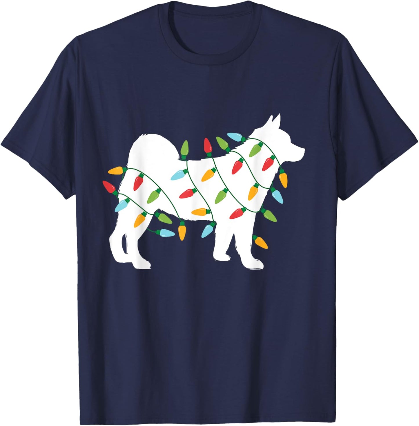 Christmas Lights Akita T Shirt Cute Gifts for Dog Lovers T-Shirt - T-Shirt | Navy