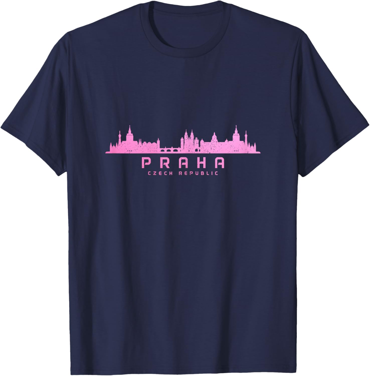 Prague Skyline Czech Republic Praha Souvenir T-Shirt - T-Shirt | Navy