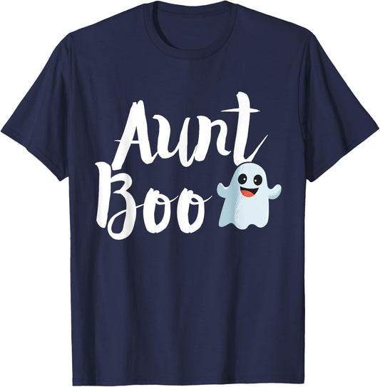 Aunt Boo Halloween Family Matching Ghost Auntie Shirt T-Shirt - T-Shirt | Navy