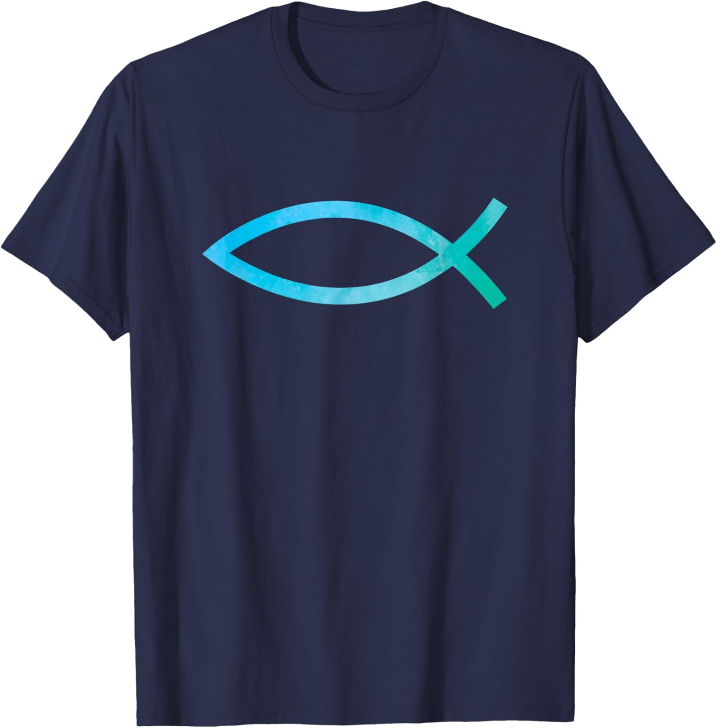 Christian Symbol Jesus Fish Ichthys Ichthus T-Shirt - T-Shirt | Navy