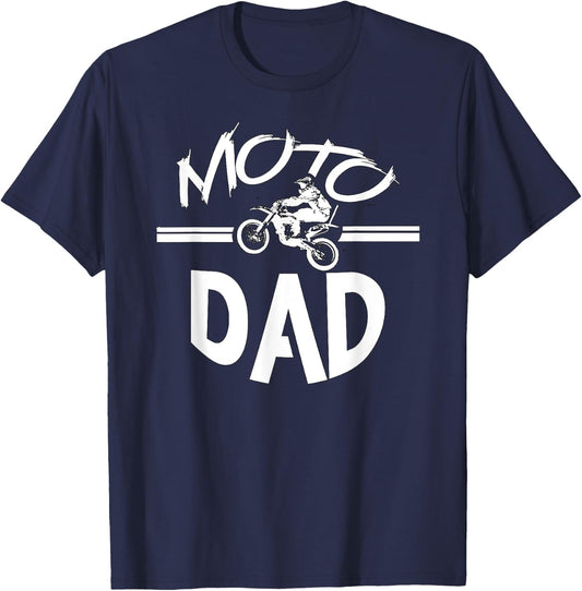 Dirt Bike Racing - Moto Dad T-Shirt - T-Shirt | Navy