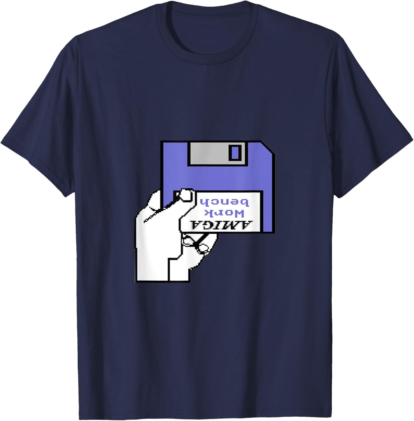 Amiga Workbench Floppy Insert Retro Computer T-Shirt - T-Shirt | Navy