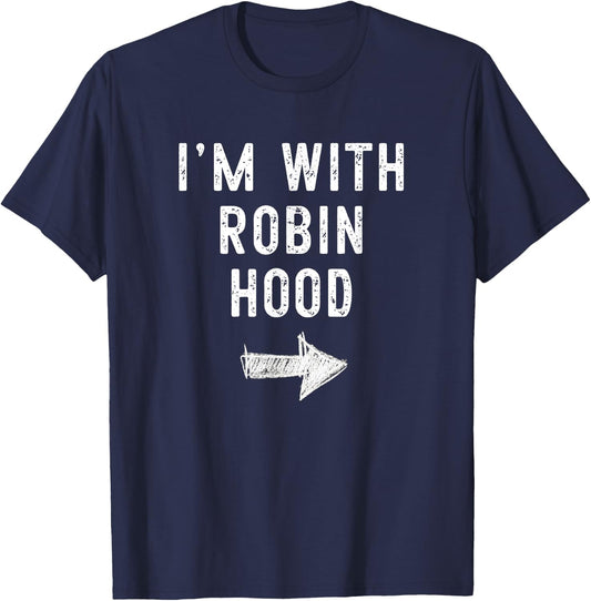 I'm With Robin Hood Costume Halloween Matching Couple T-Shirt - T-Shirt | Navy