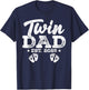 Funny Twin Dad Est. 2025 Daddy Happy Fathers Day Men Guys T-Shirt - T-Shirt | Navy