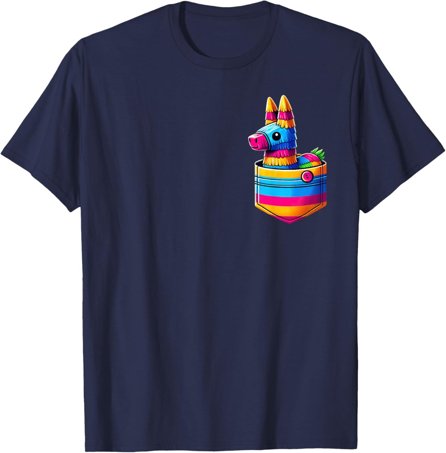 Pocket Pinata Serape Cinco De Mayo Mexican Fiesta Party Kids T-Shirt - T-Shirt | Navy