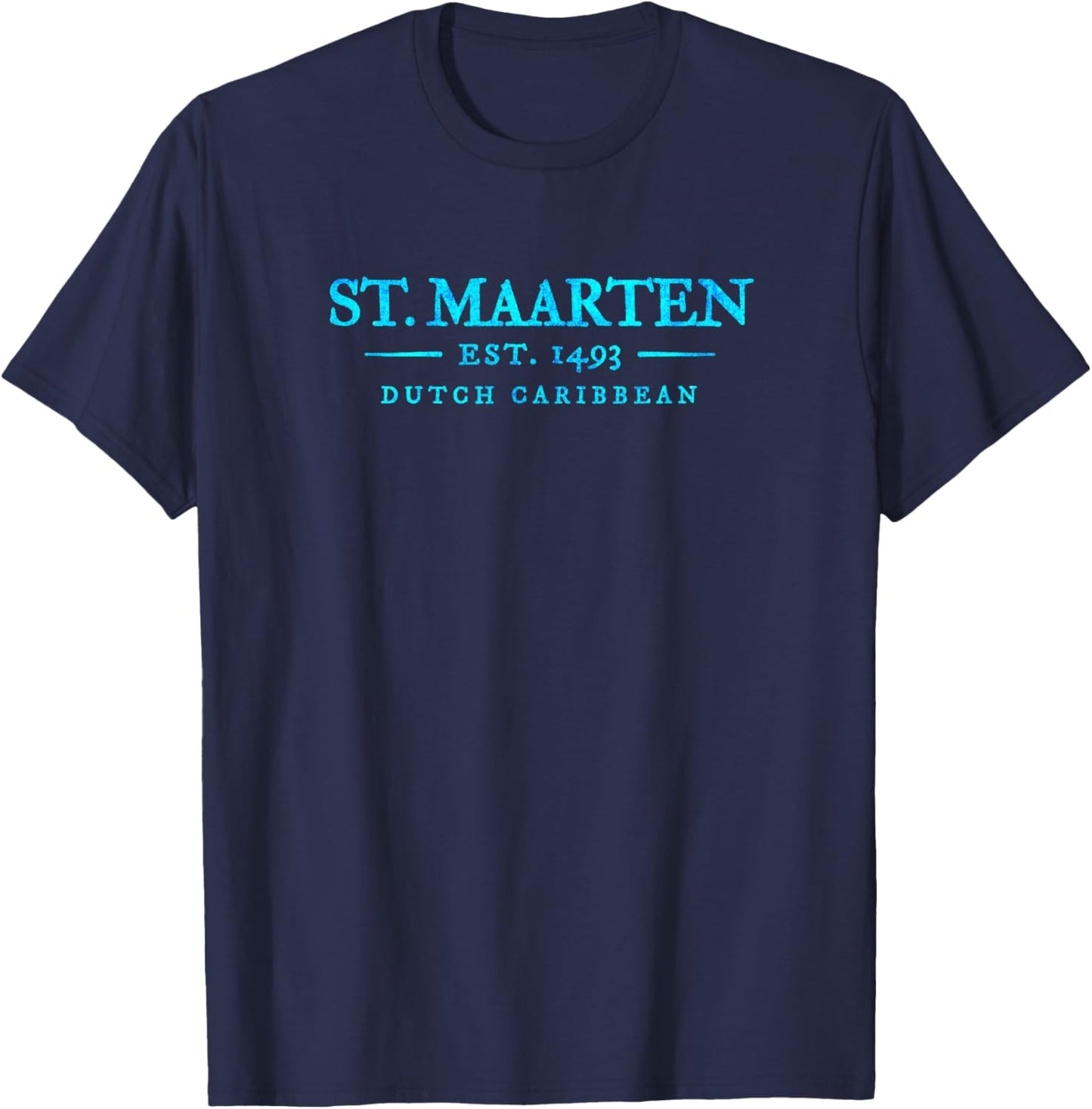 St Maarten Colourful Throwback Letter Souvenir T-Shirt - T-Shirt | Navy