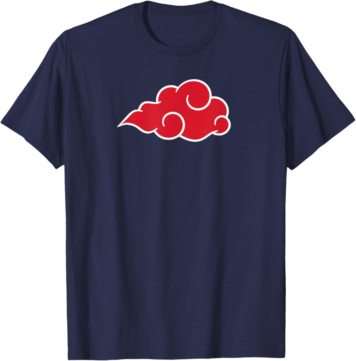 Red Cloud Anime Style Japanese Manga Comic Style Pattern T-Shirt - T-Shirt | Navy