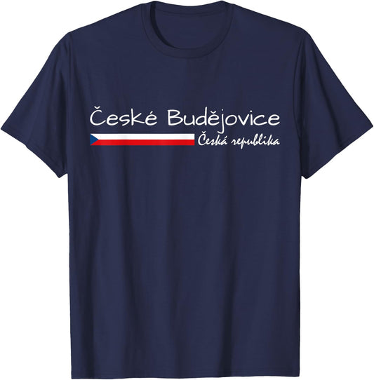 Ceske Budejovice Ceska Republika, Czech Flag, C. Budejovice T-Shirt - T-Shirt | Navy