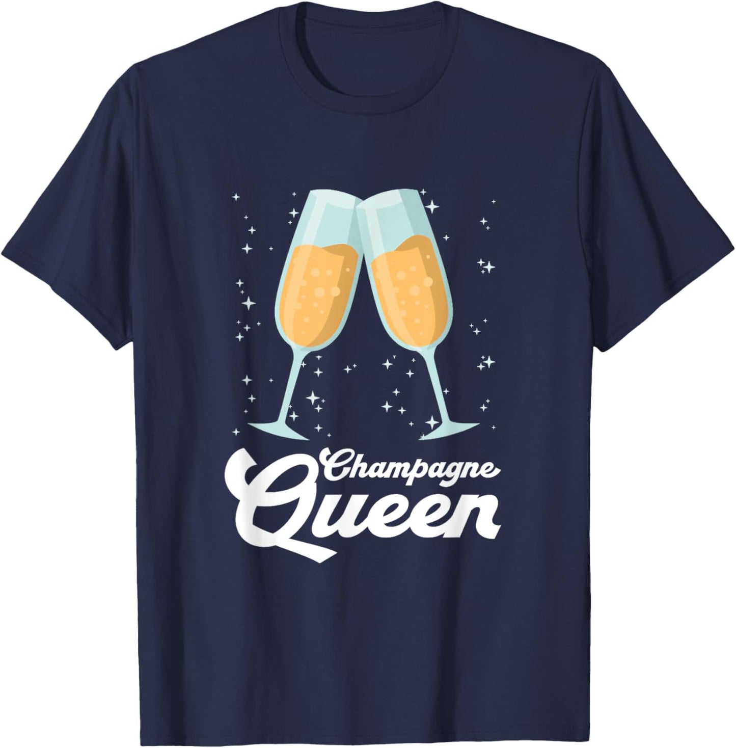 Champagne Queen | Party Birthday T-Shirt - T-Shirt | Navy