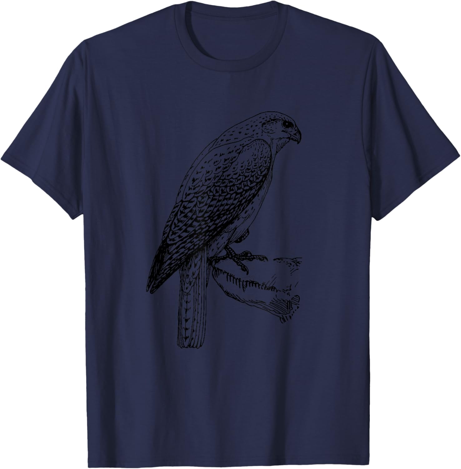Falcon Gyrfalcon Bird Graphic Birding Ornithologist T-Shirt - T-Shirt | Navy
