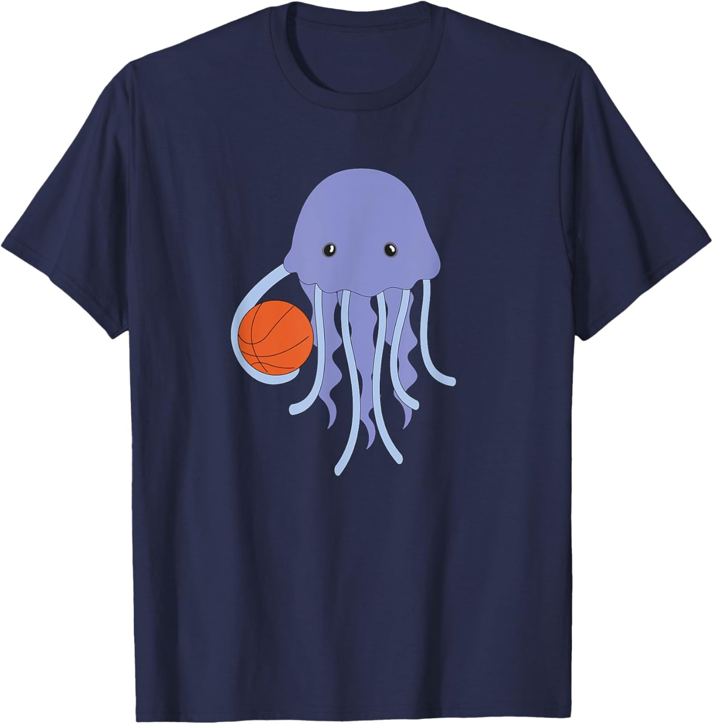 Jellyfish Playing Basketball Octopus Basketball Player T-Shirt - T-Shirt | Navy