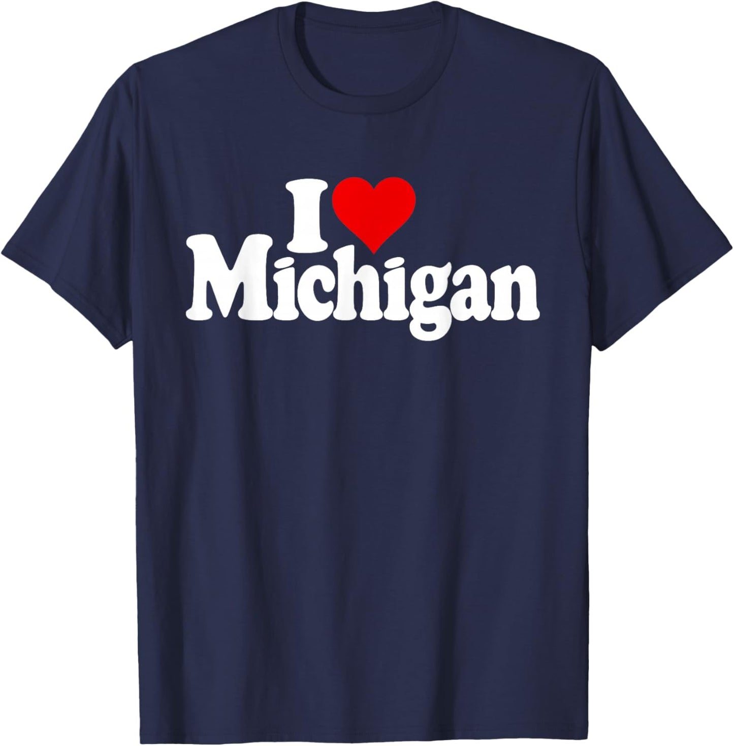 I Love Heart Michigan T-Shirt - T-Shirt | Navy