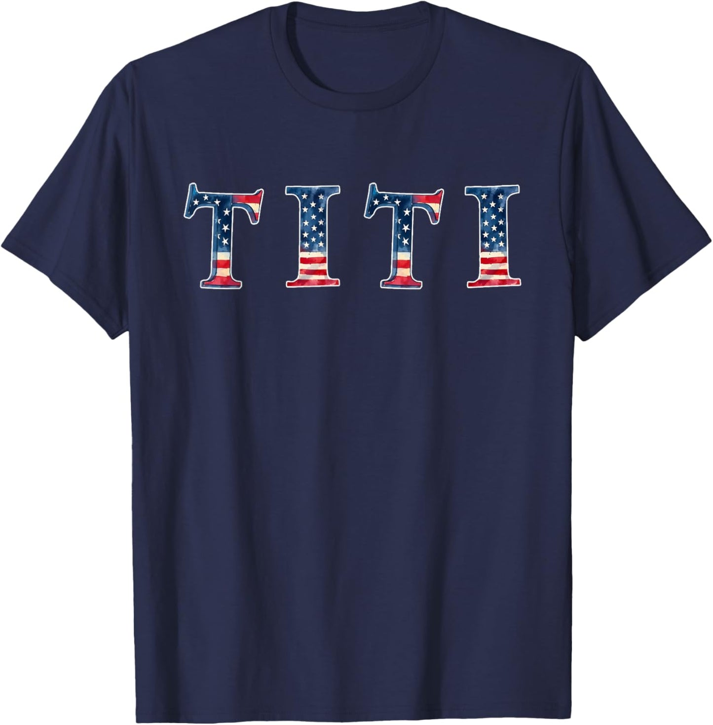 Patriotic American Flag Aunt Titi Merica T-Shirt - T-Shirt | Navy