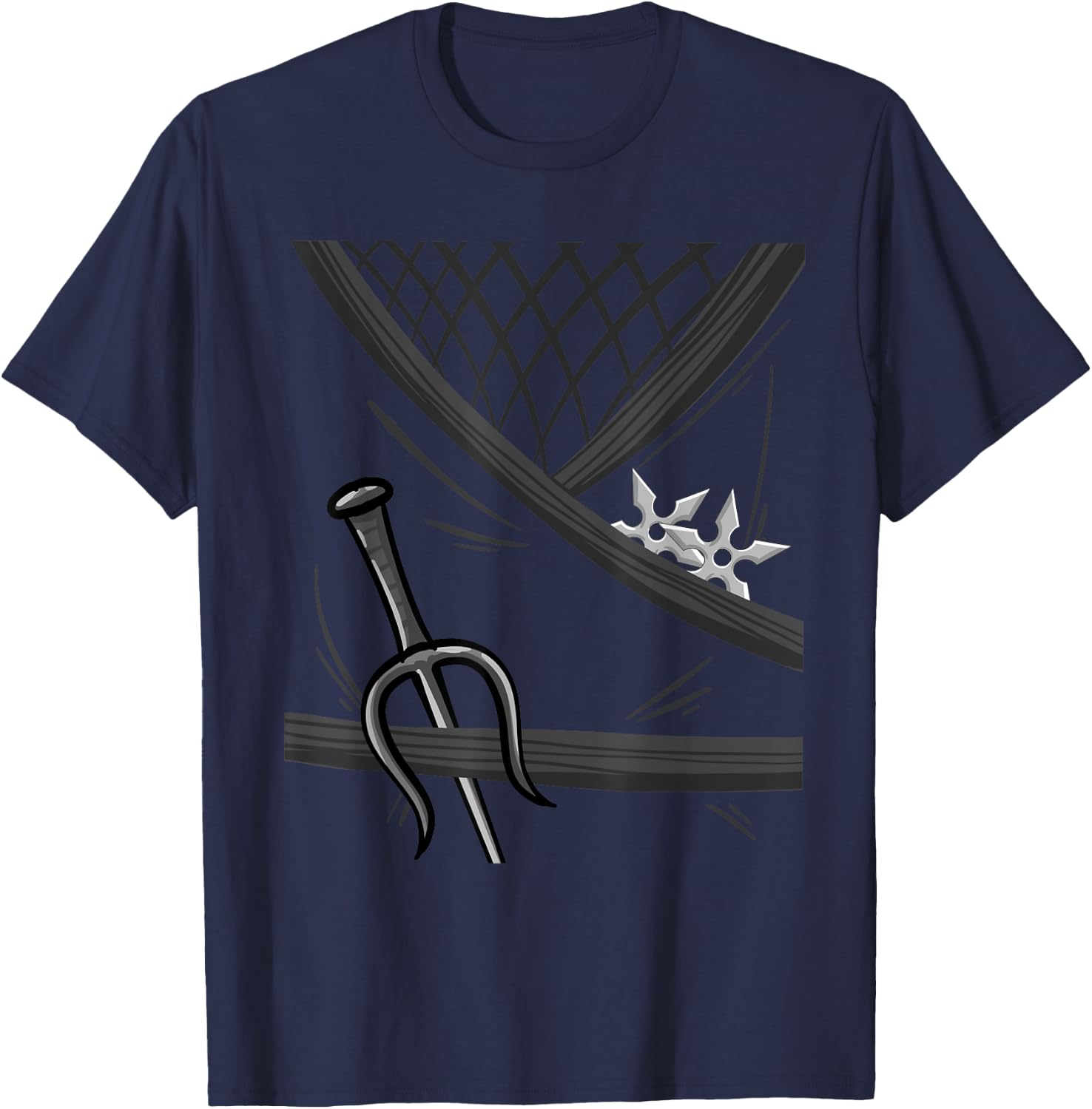 Cool Ninja Uniform | Funny Lazy DIY Halloween Costume Gift T-Shirt - T-Shirt | Navy