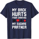 World's greatest cards partner Apparel co. My Back Hurts From Carrying My Euchre Partner Funny Euchre - Grey, Small, Short Sleeve, Classic Fit, Polyester 100%, Adult, Euchre Enthusiasts T-Shirt - T-Shirt | Navy