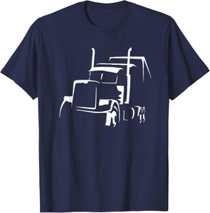 18 Wheeler Semi Truck Shirt for Truck Drivers Who Love OTR T-Shirt - T-Shirt | Navy