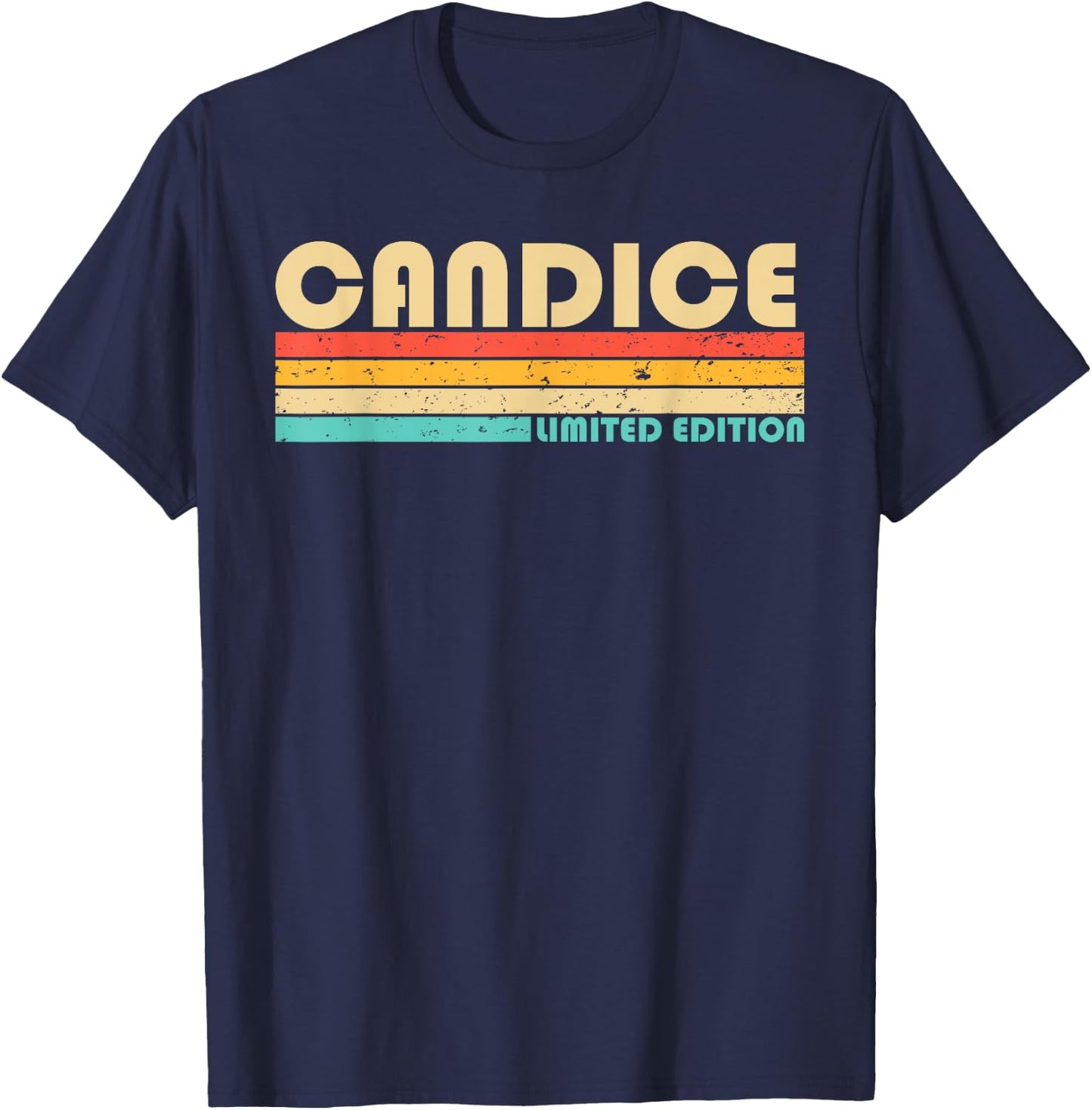 CANDICE Name Personalized Retro Vintage 80s 90s Birthday T-Shirt - T-Shirt | Navy