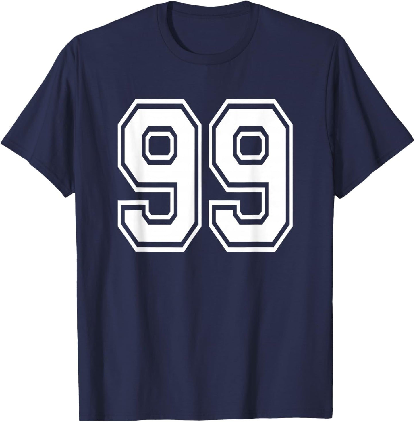 Number 99 99th Birthday Gift Player Team Numbered Jersey T-Shirt - T-Shirt | Navy