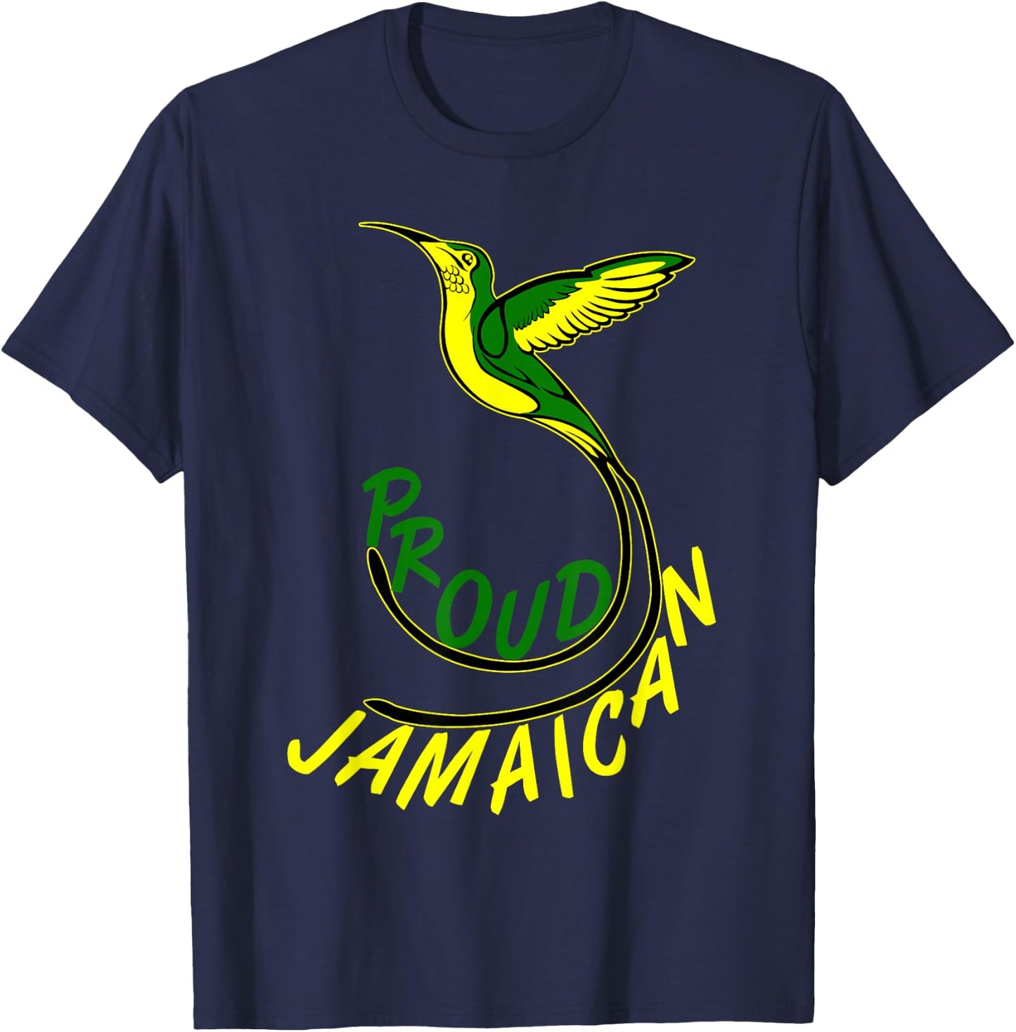 Jamaica Shirt Proud Jamaican doctor bird Gift Men & Women T-Shirt - T-Shirt | Navy