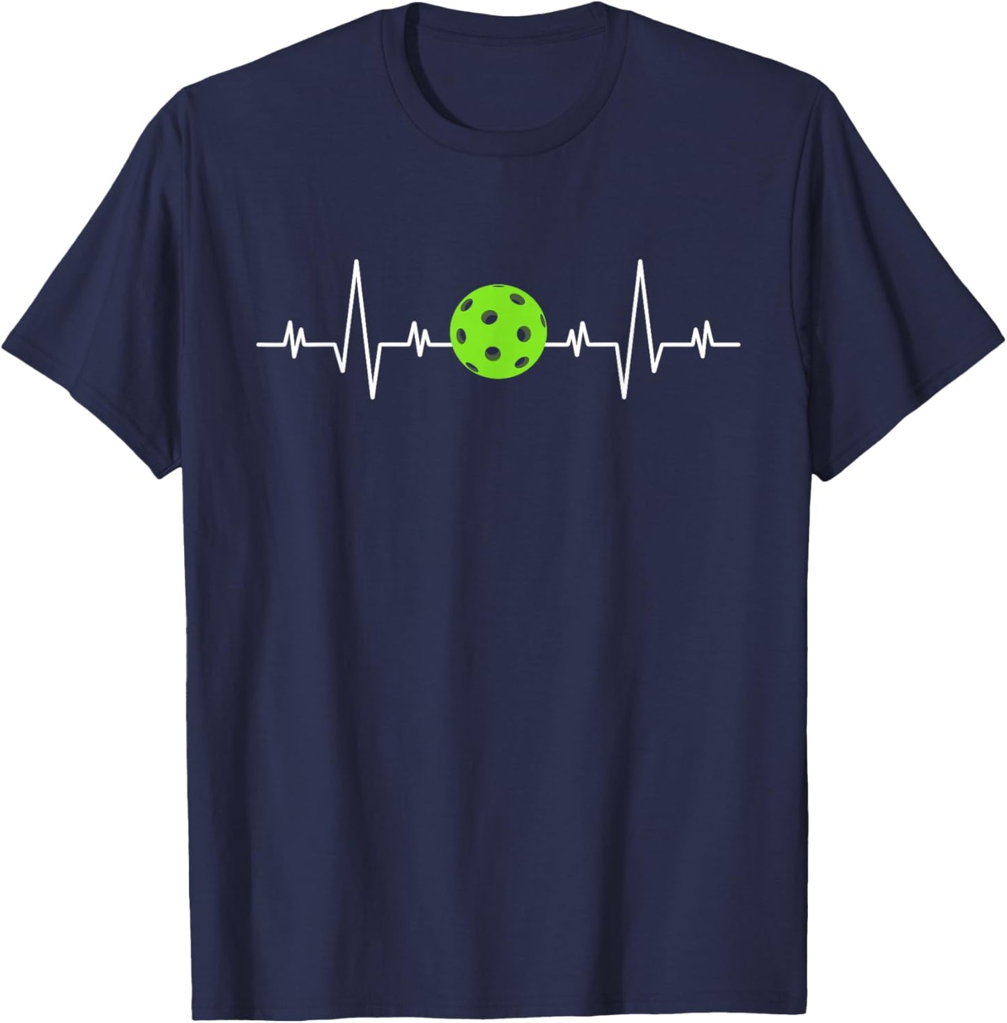 Fox Brother Pickleball Heartbeat Heart - -Kids , Black, Small T-Shirt - T-Shirt | Navy