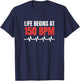Life begins at 150 BPM Hardstyle Rawstyle Merchandise T-Shirt - T-Shirt | Navy