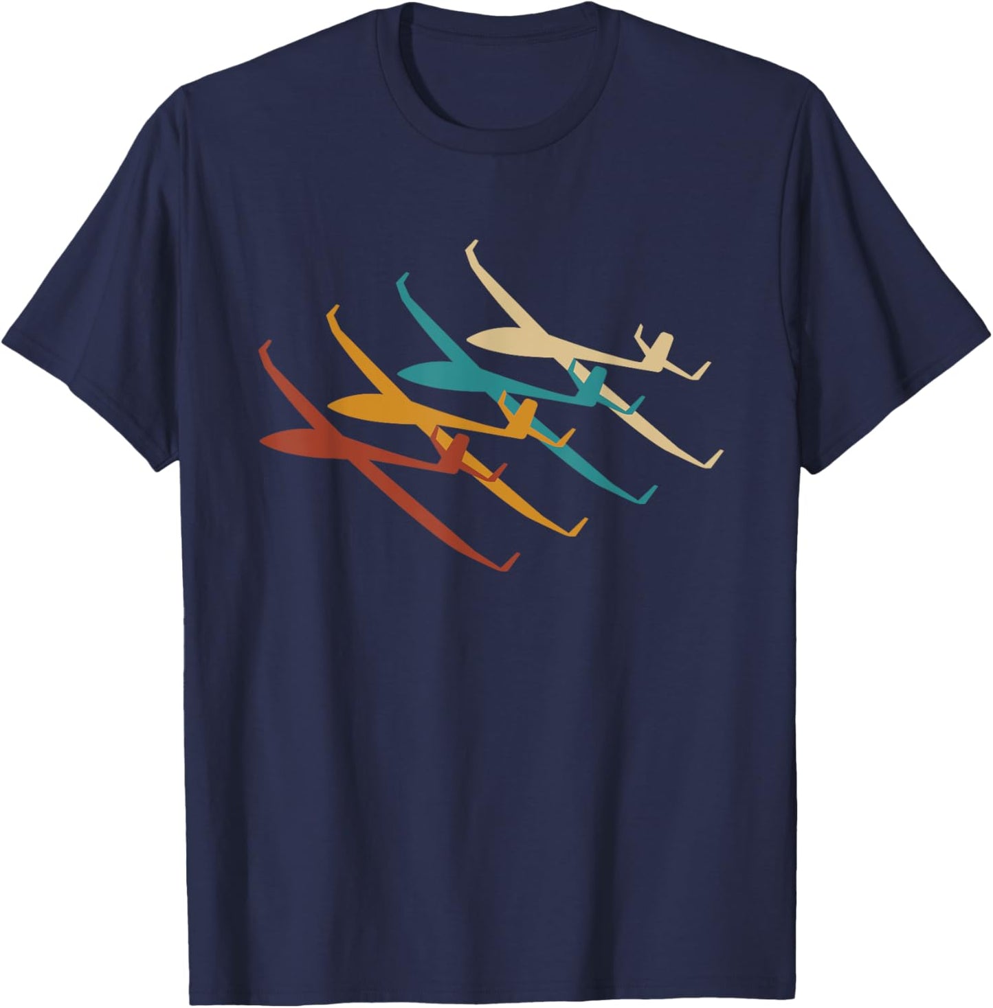 Glider Glider Pilot Retro T-Shirt - T-Shirt | Navy