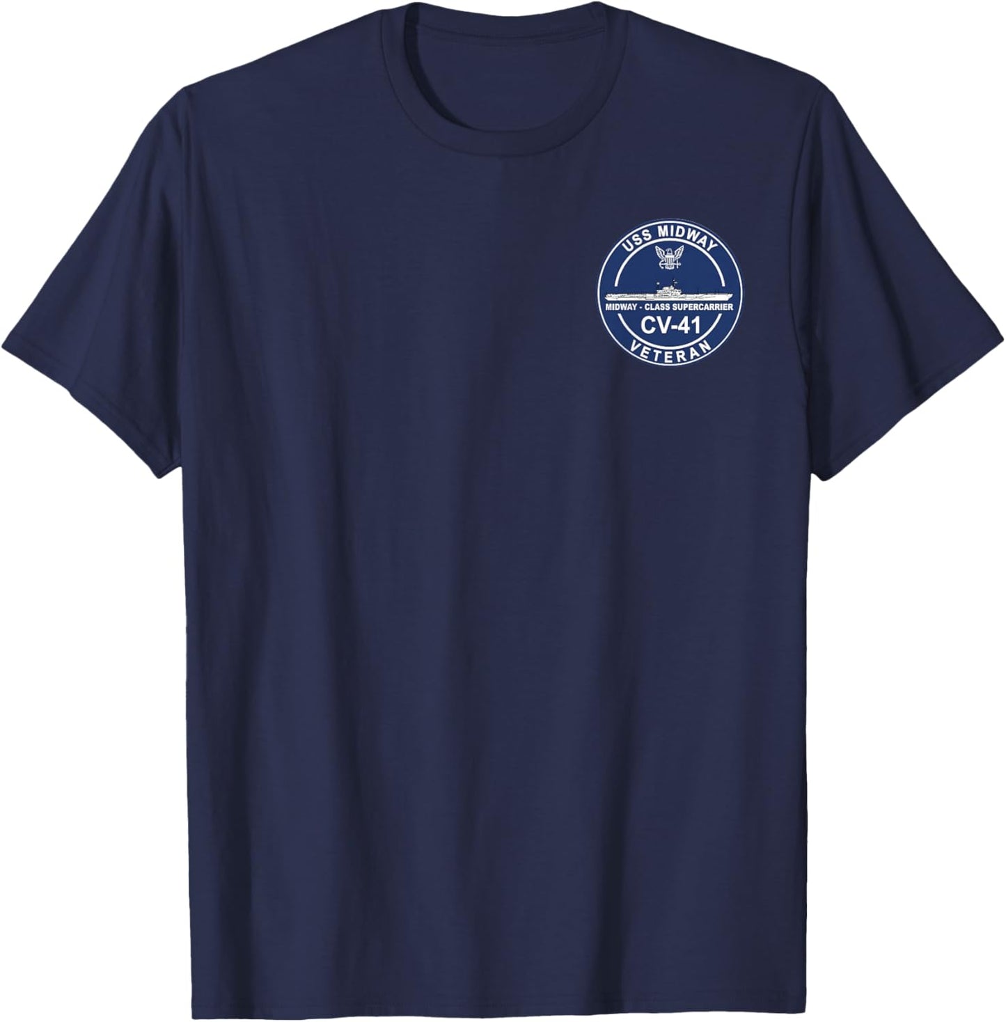 USS Midway CV 41 Aircraft Carrier Veteran Flag Patriotic Men T-Shirt - T-Shirt | Navy