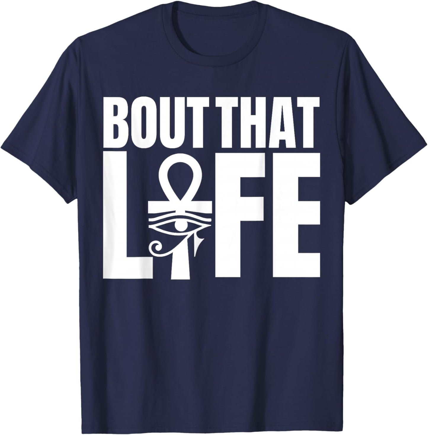 Ancient Egyptian Ankh Eye Of Horus Kemetic Egpyt T-Shirt - T-Shirt | Navy
