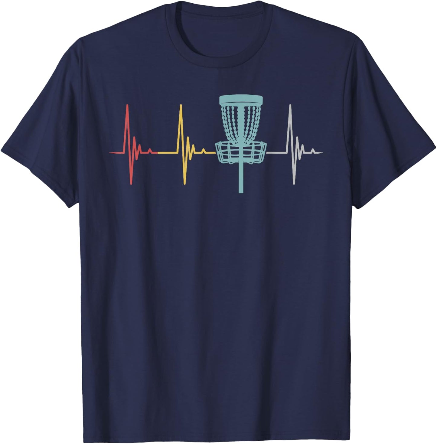 Disc golf retro heartbeat gift frisbee player par Gift T-Shirt - T-Shirt | Navy