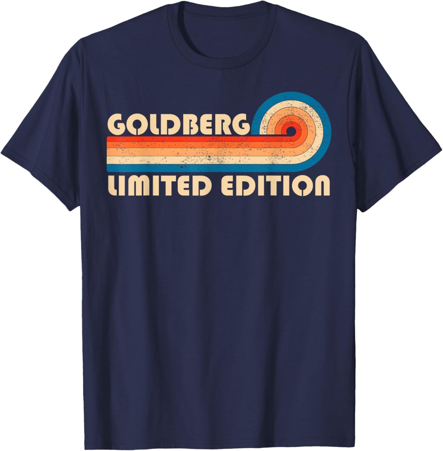 GOLDBERG Surname Retro Vintage 80s 90s Birthday Reunion T-Shirt - T-Shirt | Navy
