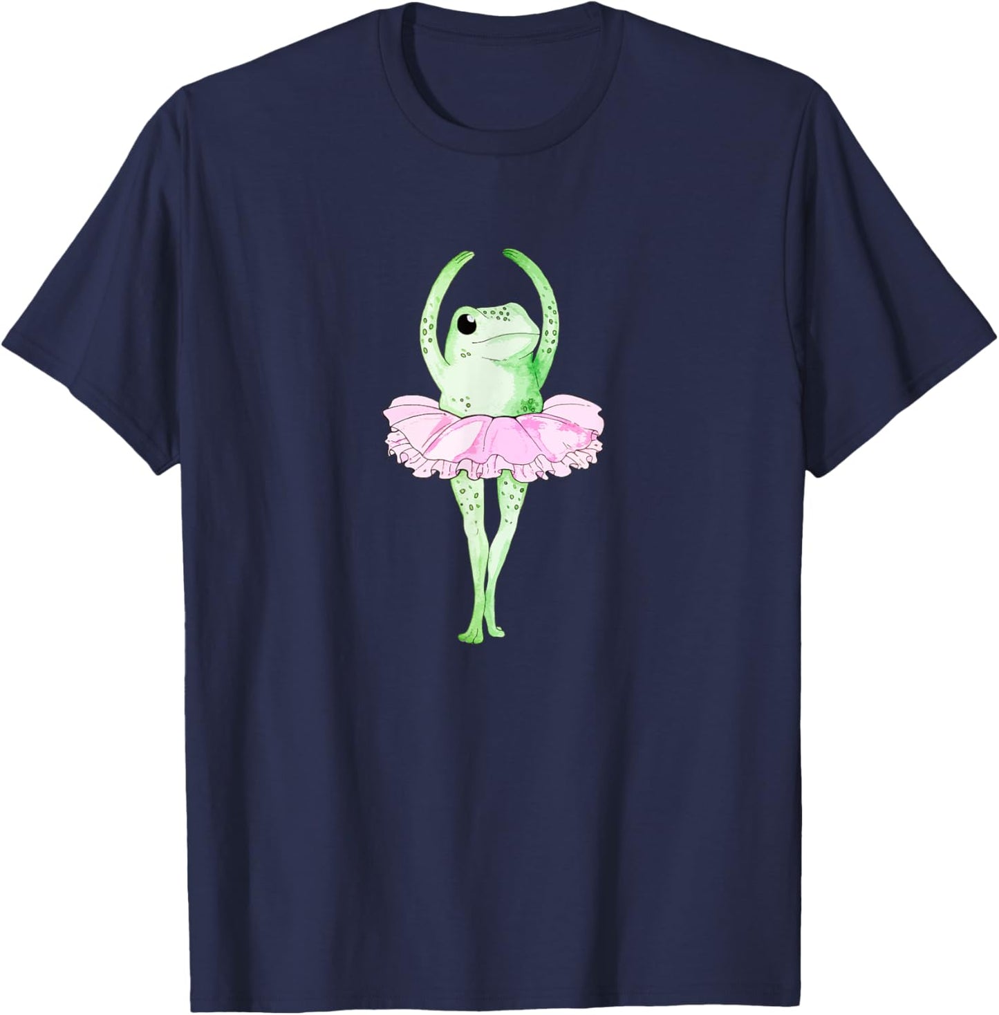Aesthetic Frog dancing Ballerina Retro T-Shirt - T-Shirt | Navy