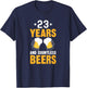 23 Years and Countless Beers Funny 23rd Birthday T-Shirt - T-Shirt | Navy