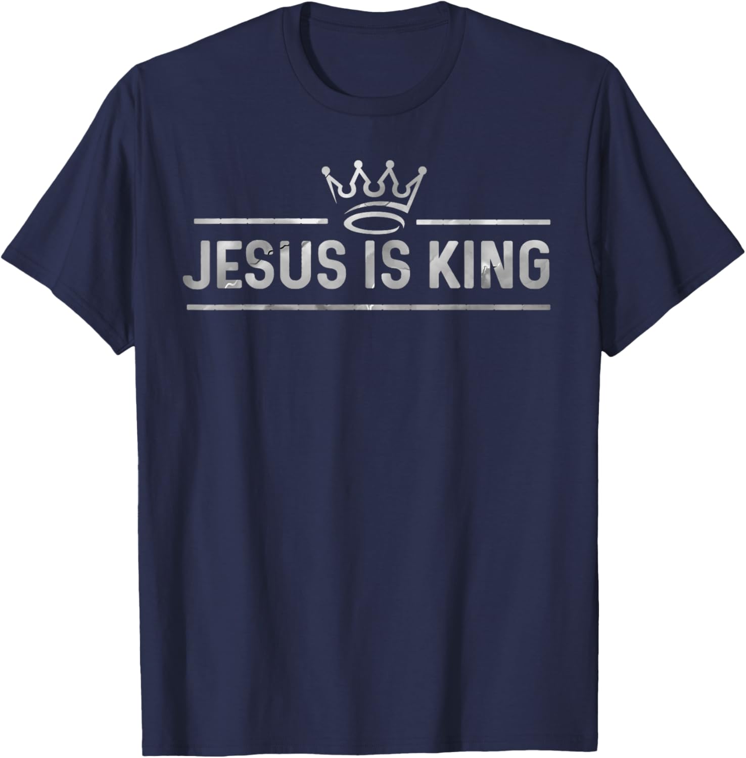Jesus Is King Cute Design Religious graphic T-Shirt - T-Shirt | Navy