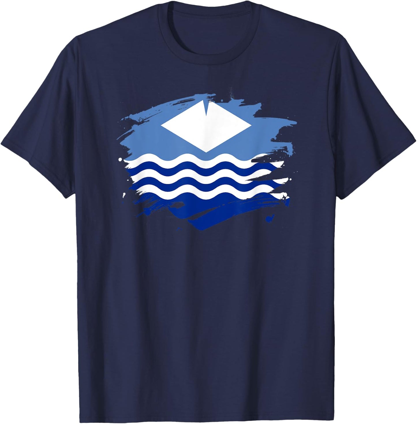 Isle of Wight Paint Splatter Flag - Island Pride T-Shirt - T-Shirt | Navy