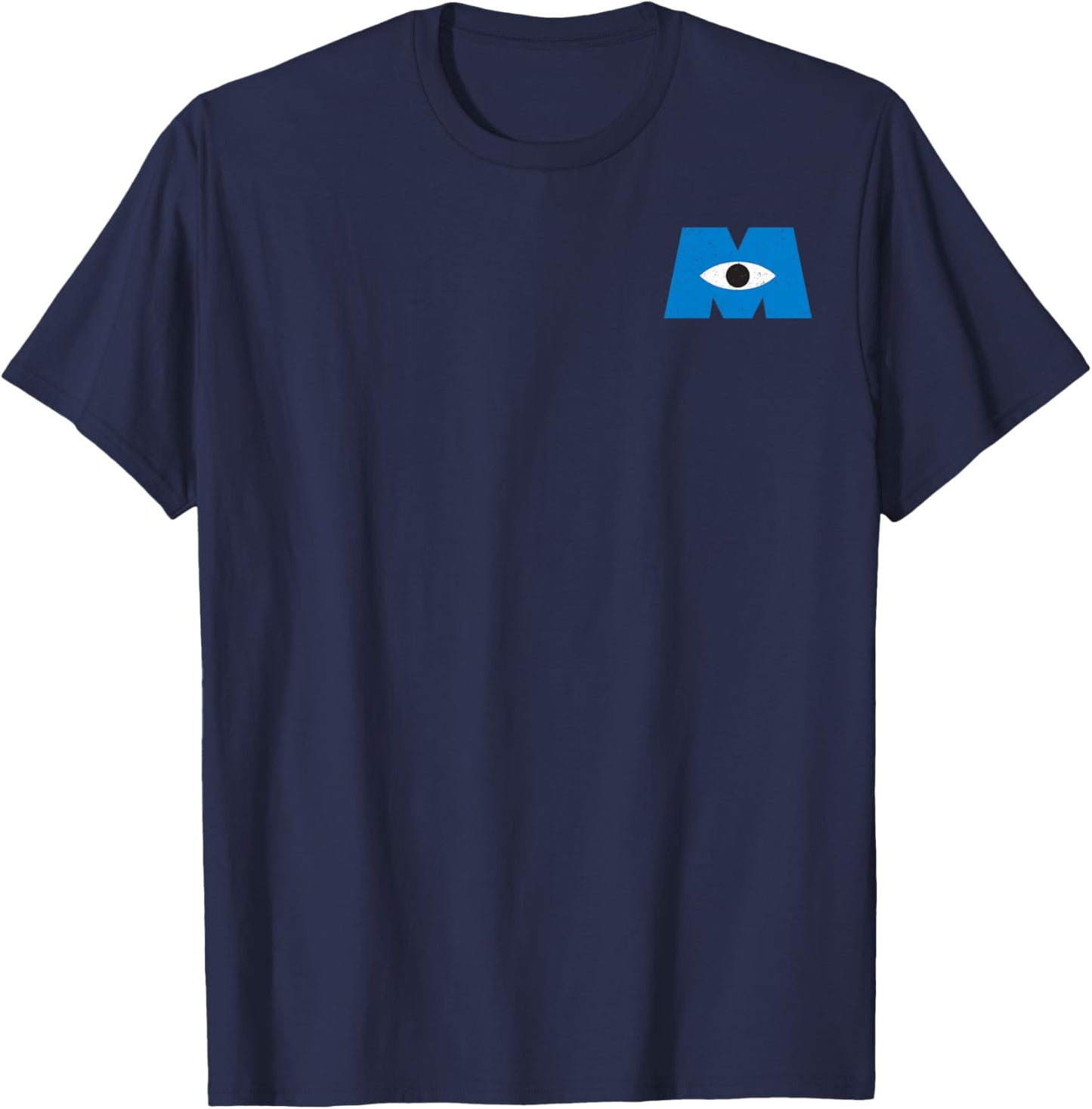Disney Pixar Monsters, Inc. Classic Iconic Retro Pocket Logo T-Shirt - T-Shirt | Navy