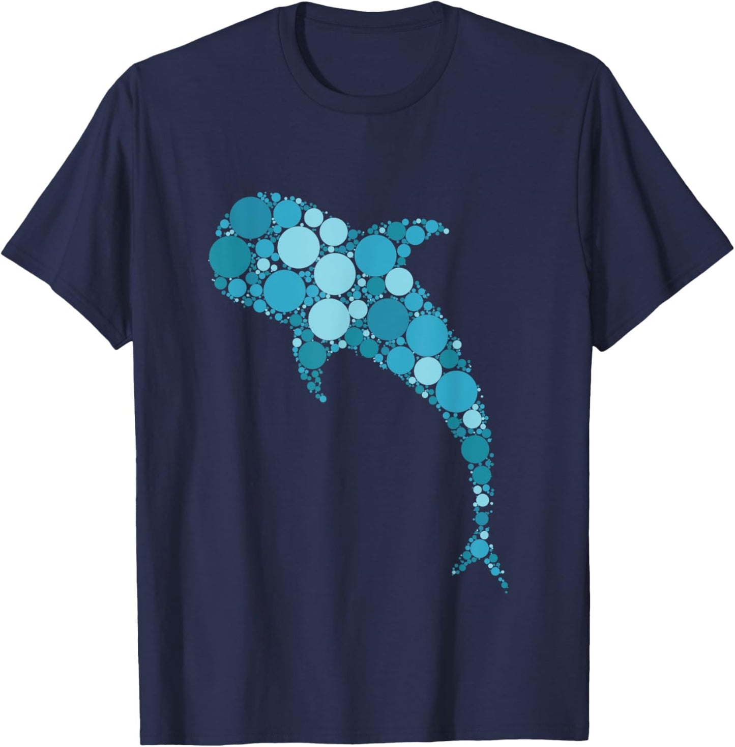 Blue Polka Dot Shark International Dot Day Funny T-Shirt - T-Shirt | Navy