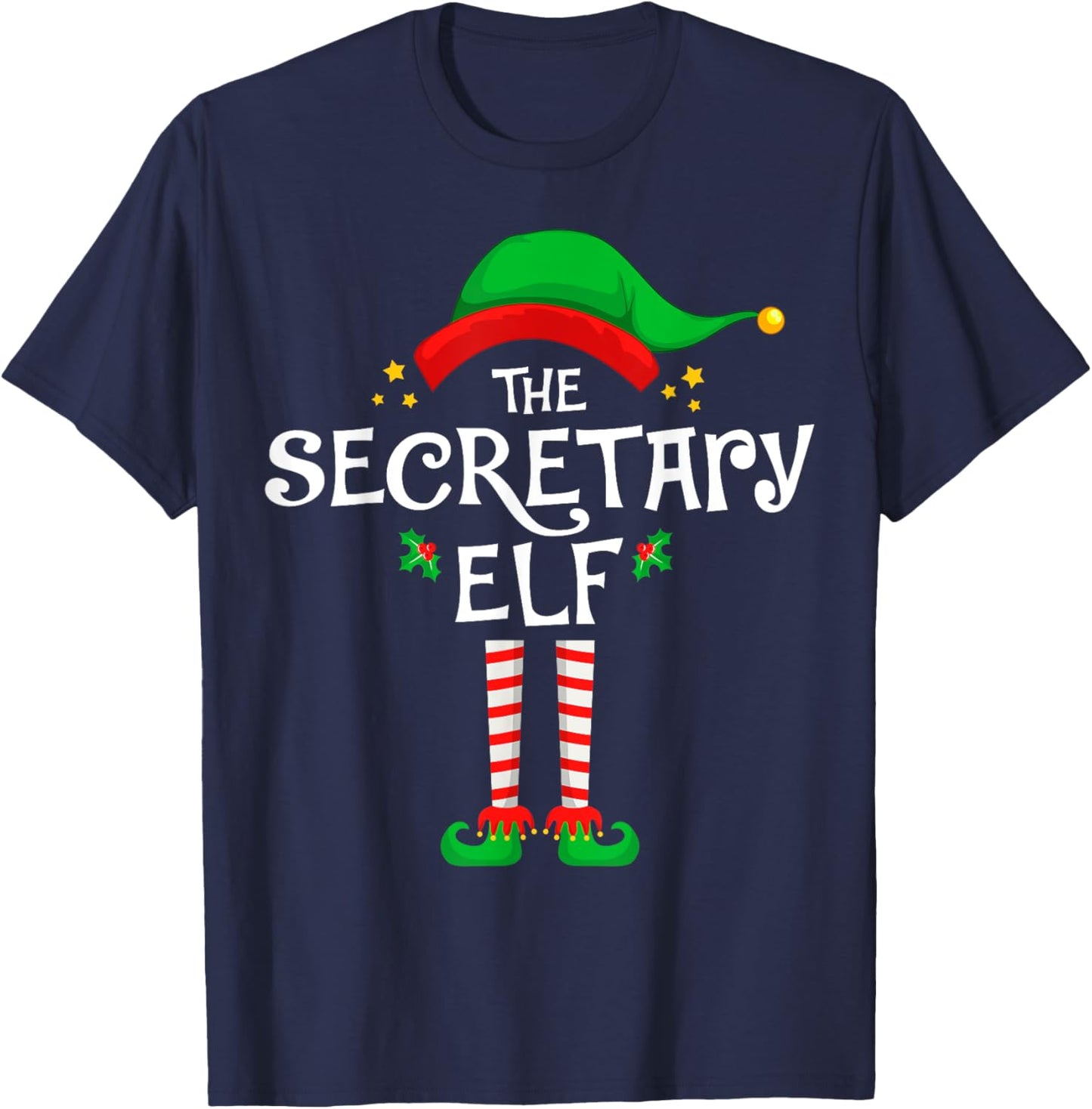 The Secretary Elf Christmas Family Matching Group T-Shirt - T-Shirt | Navy