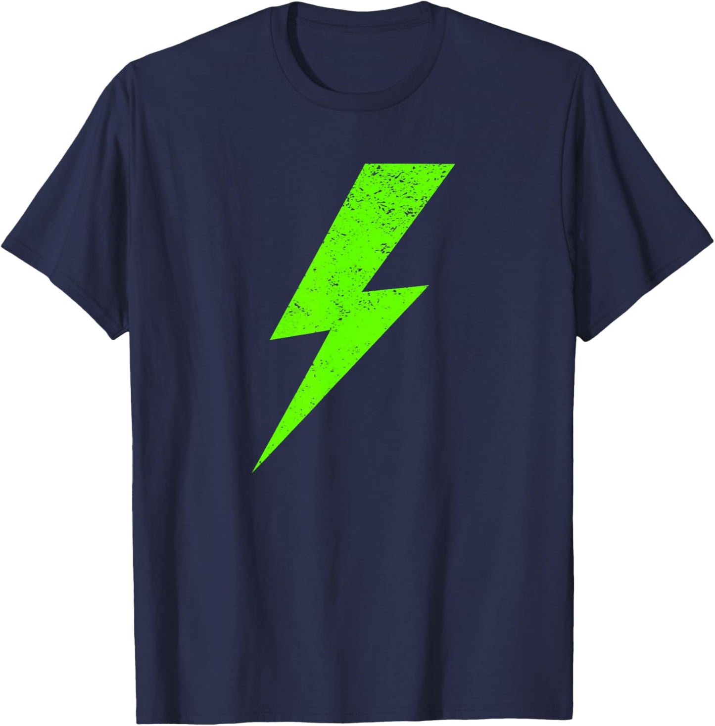 Simple Lightning Green Bolt T-Shirt - T-Shirt | Navy