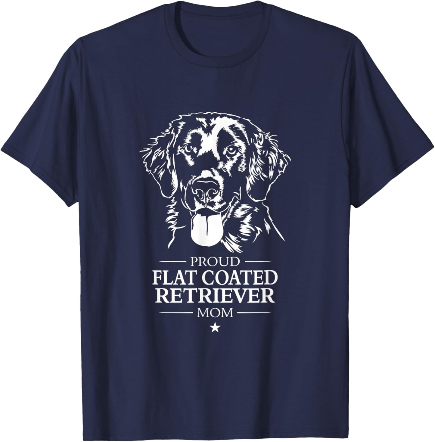 Proud Flat Coated Retriever mom dog mom Retriever dog T-Shirt - T-Shirt | Navy