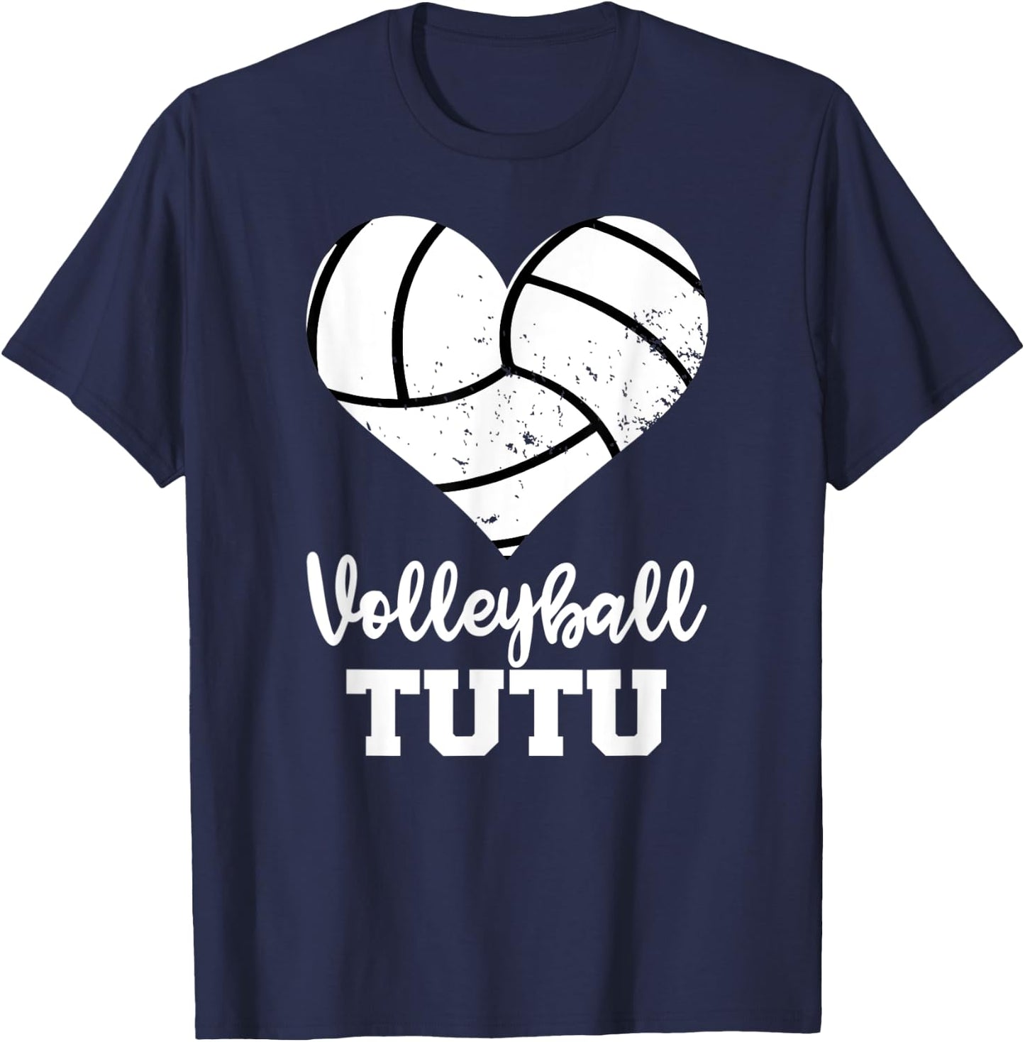 Volleyball TuTu Funny Volleyball Heart Grandma Tu Tu T-Shirt - T-Shirt | Navy