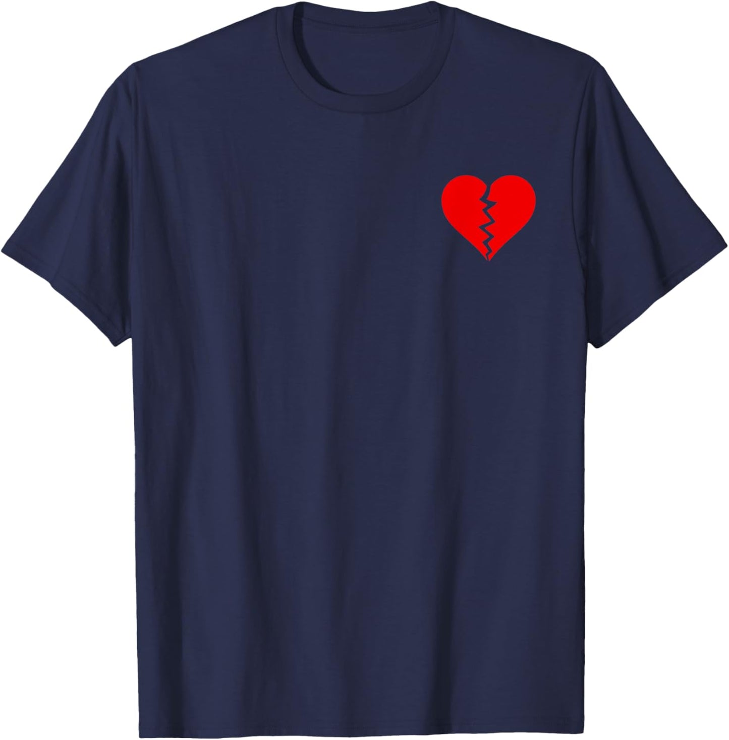 Broken Heart Heartbreak Heartbroken Break T-Shirt - T-Shirt | Navy