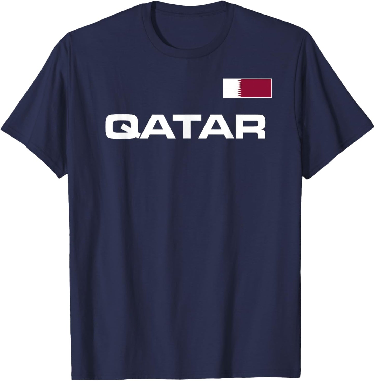 Qatar Flag Sporty Jersey Qatari Athletic Style T-Shirt - T-Shirt | Navy