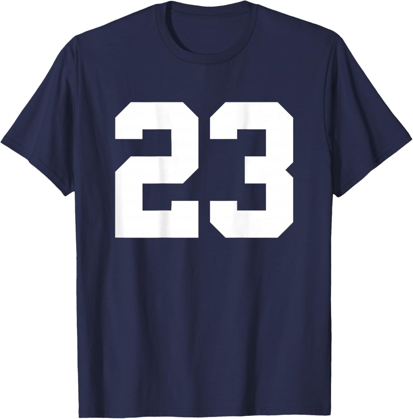 Number 23 (on Back) Sports Team Jersey Number T-Shirt - T-Shirt | Navy
