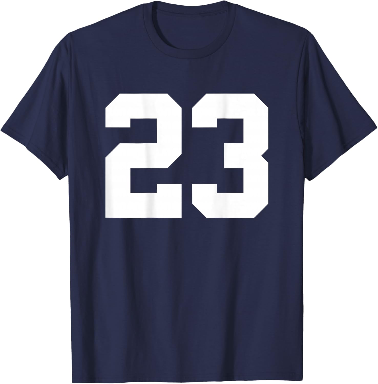 Number 23 (on Back) Sports Team Jersey Number T-Shirt - T-Shirt | Navy