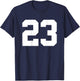 Number 23 (on Back) Sports Team Jersey Number T-Shirt - T-Shirt | Navy
