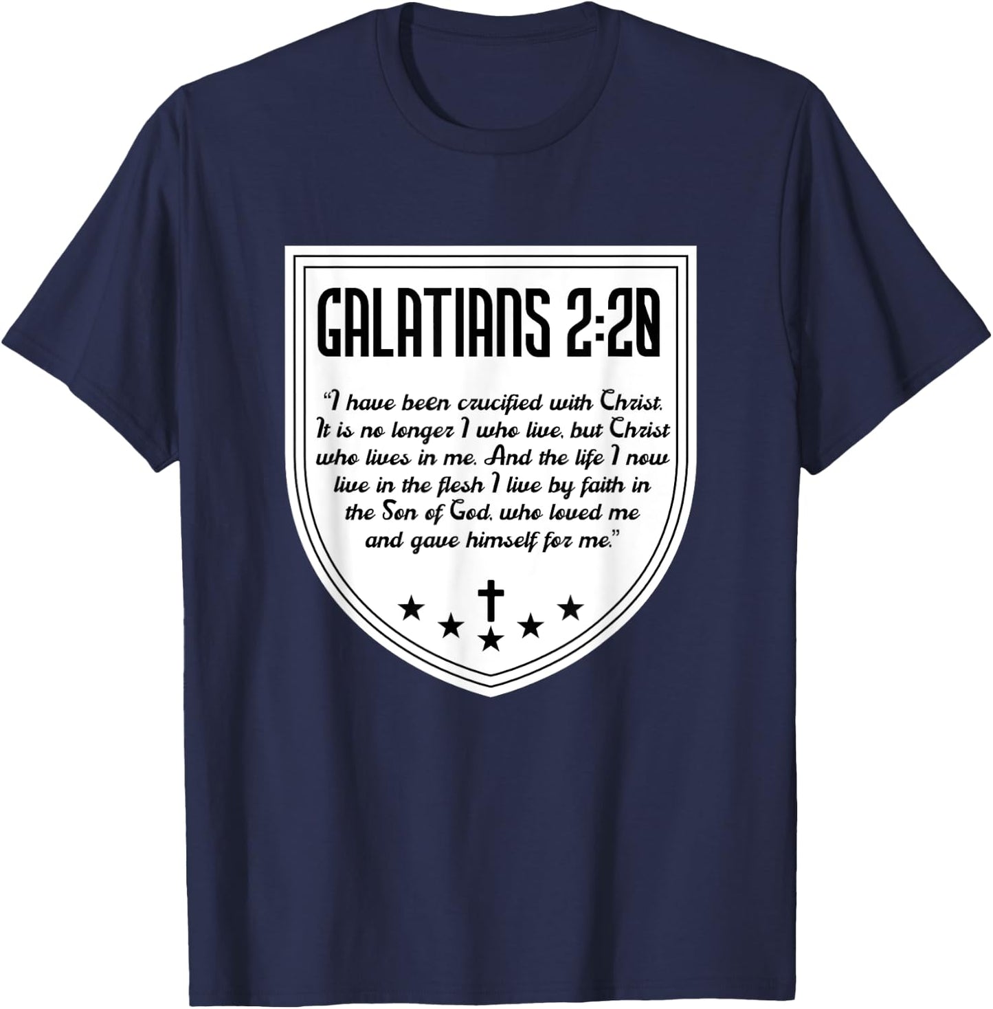 Galatians 2:20 Saint Paul Bible Verse Jesus Christ Christian T-Shirt - T-Shirt | Navy