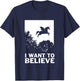 I Want To Believe Unicorns - UFO Conspiracy Flying T-Shirt - T-Shirt | Navy