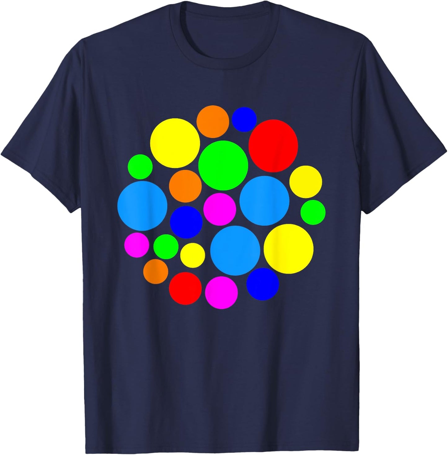 Rainbow Polka Dot International Dot Day Kids Teachers T-Shirt - T-Shirt | Navy