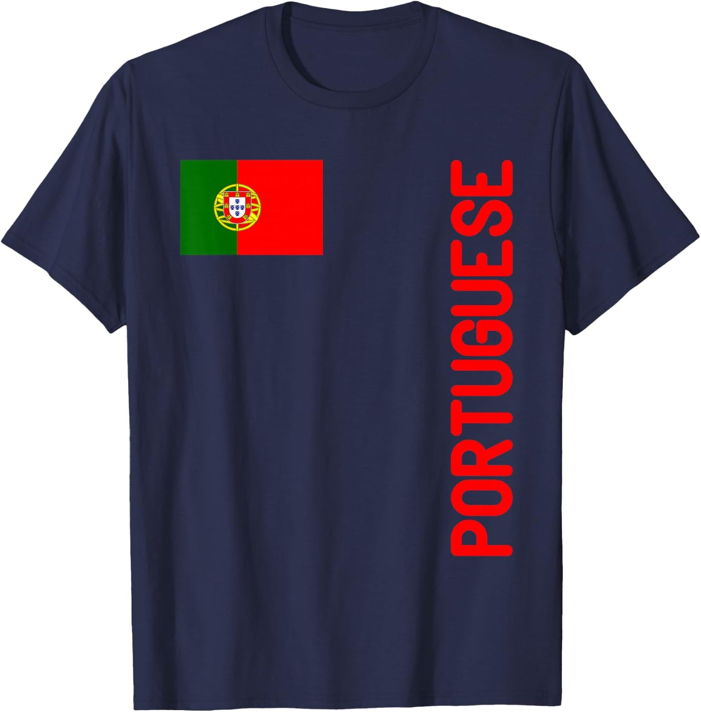 Portuguese Flag And Portugal Roots T-Shirt - T-Shirt | Navy