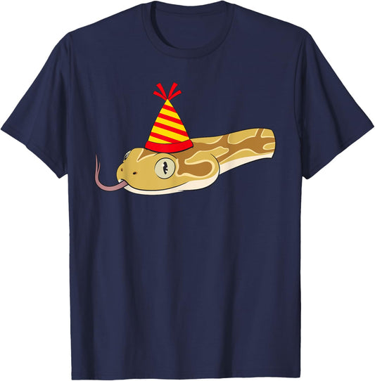 Snake Theme Birthday Party Hat Zoologist Bday Reptile T-Shirt - T-Shirt | Navy